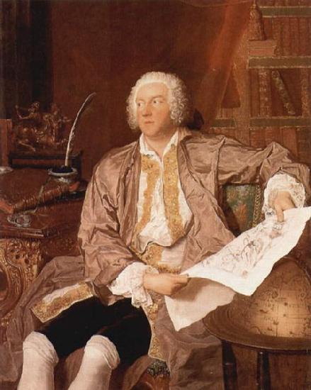 Aved, Jacques-Andre-Joseph Portrait of Carl Gustaf Tessin oil painting image